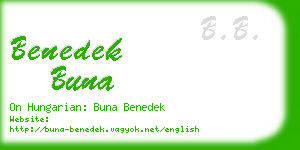 benedek buna business card